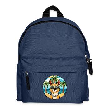 Lunettes de soleil péruviennes inca orchidée chien race dessin animé - Sac à dos Enfant - bleu marine - Devant