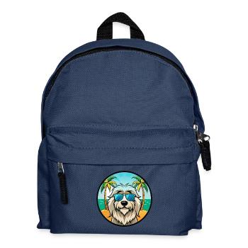 Pyrenäenschäferhund Hunderasse Cartoon Sonnenbrille Strand - Kinder Rucksack - Navy - Vorne