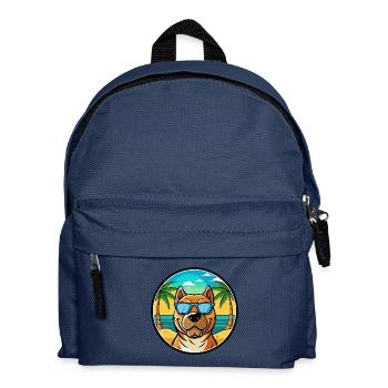 Perro De Presa Canario Hunderasse Cartoon Strand - Kinder Rucksack - Navy - Vorne