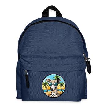 Italienischer Windhund Hunderasse Cartoon Sonnenbrille Strand - Kinder Rucksack - Navy - Vorne