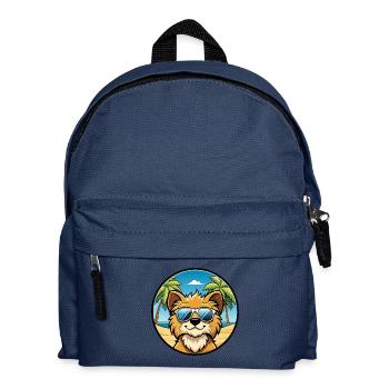 Lowchen Little Lion Dog Breed Cartoon Sunglasses - Kids' Backpack - navy - Front