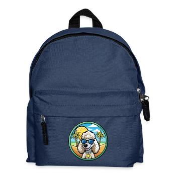 Corded Poodle Dog Breed Cartoon Sunglasses Beach - Kids' Backpack - navy - Front