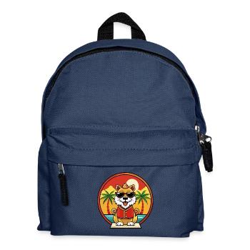 Chinese Imperial Dog Breed Cartoon Sunglass Beach - Kids' Backpack - navy - Front