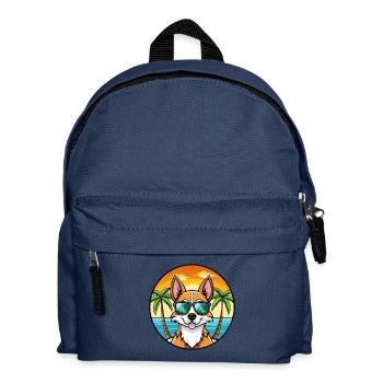 Chilenische Foxterrier Hunderasse Cartoon Sonnenbrille - Kinder Rucksack - Navy - Vorne