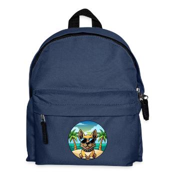 Braque Français Hunderasse Cartoon Sonnenbrille Strand - Kinder Rucksack - Navy - Vorne
