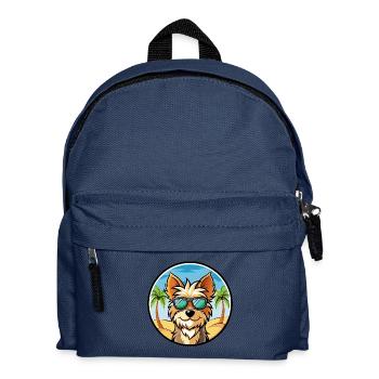 Bichon Yorkie Hunderasse Cartoon Sonnenbrille Strand - Kinder Rucksack - Navy - Vorne