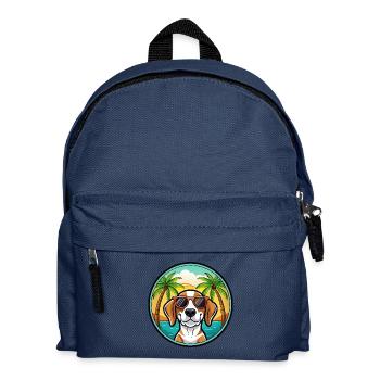 Treeing Walker Coonhound Dog Breed Cartoon Beach - Kids' Backpack - navy - Front