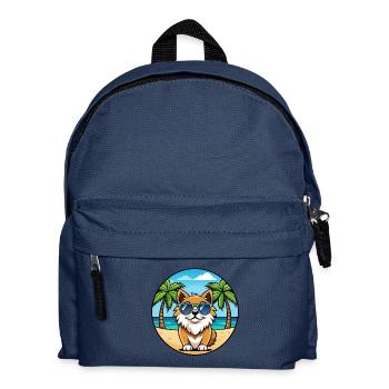 Tibetischer Spaniel Hund Rasse Cartoon Sonnenbrille Strand - Kinder Rucksack - Navy - Vorne