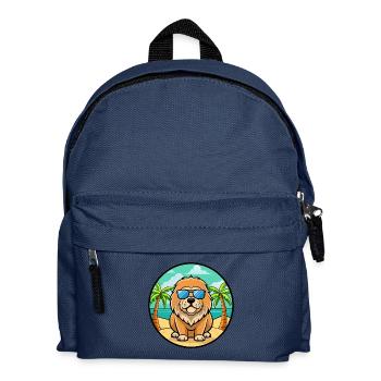 Tibetische Dogge Hunderasse Cartoon Sonnenbrille Strand - Kinder Rucksack - Navy - Vorne