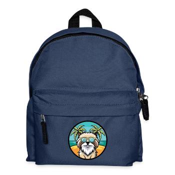 Pyrenäen-Schäferhund-Rasse Cartoon-Sonnenbrille Strand - Kinder Rucksack - Navy - Vorne