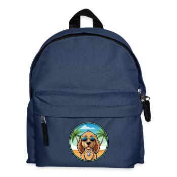 Norfolk Spaniel Dog Breed Cartoon Sunglasses Beach - Kids' Backpack - navy - Front