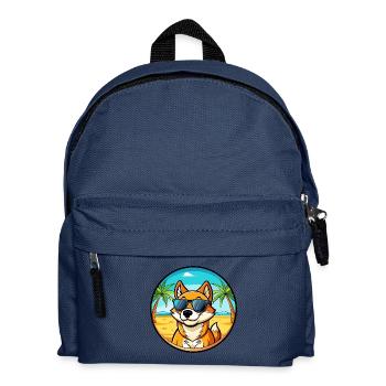 Neuguinea Singende Hunderasse Cartoon Sonnenbrille - Kinder Rucksack - Navy - Vorne