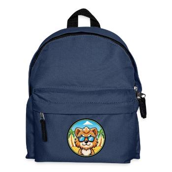 Lowchen Little Lion Dog Breed Cartoon Sunglasses - Kids' Backpack - navy - Front
