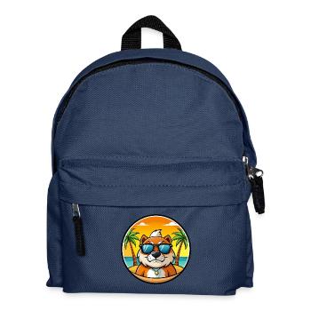 Moskau Watchdog Rasse Cartoon Sonnenbrille Strand - Kinder Rucksack - Navy - Vorne