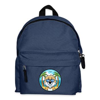 Frisian Water Dog Breed Cartoon Sunglasses Beach - Kids' Backpack - navy - Front