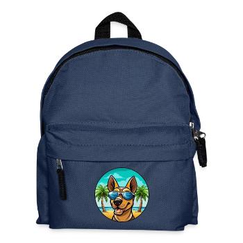 Finnischer Jagdhund Rasse Cartoon Sonnenbrille Strand - Kinder Rucksack - Navy - Vorne