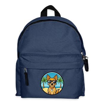 Dingo Hund Rasse Cartoon Sonnenbrille Strand - Kinder Rucksack - Navy - Vorne