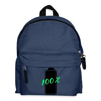 Batterie hat 100% volle Energie - Kinder Rucksack - Navy - Vorne