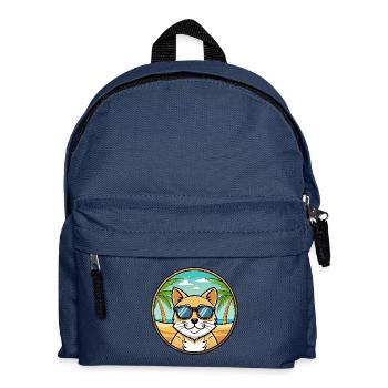 Domestic Cat Breed Cartoon Sunglasses Beach - Kids' Backpack - navy - Front