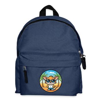 Pixie Bob Cat Breed Cartoon Sunglasses Beach - Kids' Backpack - navy - Front