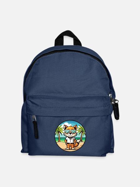 Javanische Katzenrasse Cartoon Sonnenbrille Strand - Kinder Rucksack - Navy