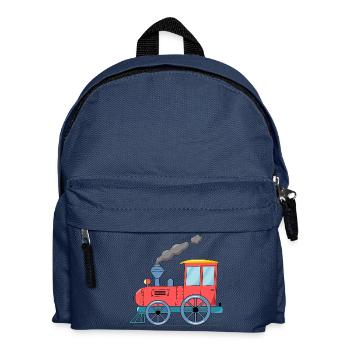 Children's train railway pink - Kids' Backpack - navy - Front
