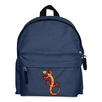gecko bunt - Kinder Rucksack - Navy - Vorne