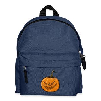 Halloween Horror Kürbis - Kinder Rucksack - Navy - Vorne