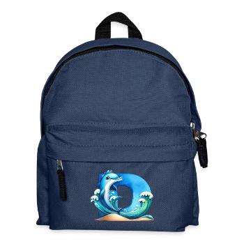 Animal Alphabet - Buchstabe D für Dolphin Dune - Kinder Rucksack - Navy - Vorne