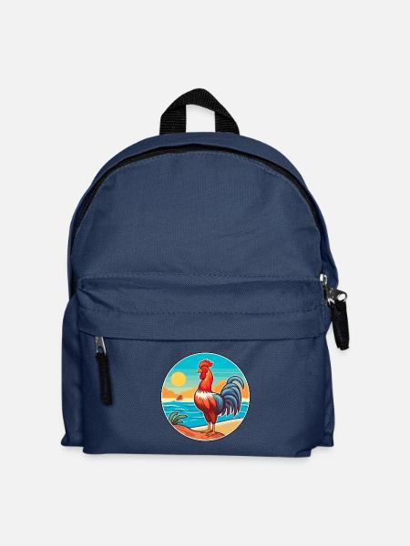Hahn Aquarell Karikatur Kawaii Clipart Tier - Kinder Rucksack - Navy