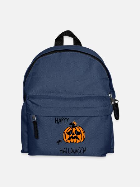 happy halloween, Kürbis - Kinder Rucksack - Navy