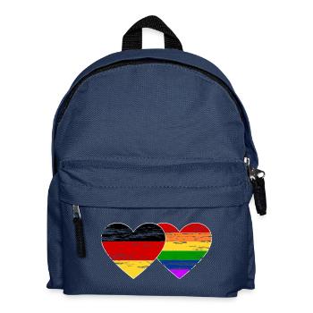 Deutschland Regenbogen Flagge used - Kinder Rucksack - Navy - Vorne