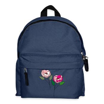 zwei Blumen - Kinder Rucksack - Navy - Vorne