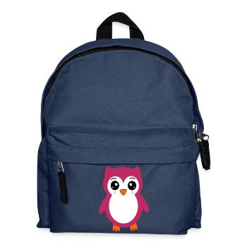 Eule, Rosa Eule - Kinder Rucksack - Navy - Vorne