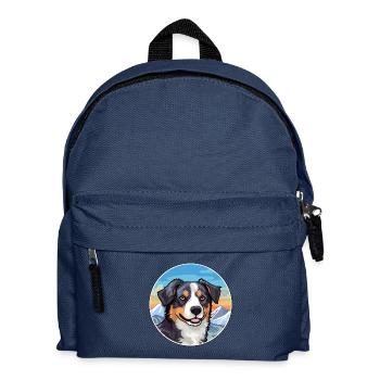 Walisischer Schäferhund Hund Rasse Cartoon Kawaii Aquarell - Kinder Rucksack - Navy - Vorne