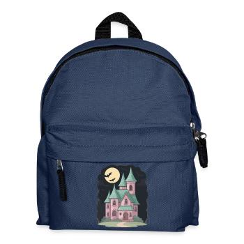 Pastell Spukhaus mit Fledermäusen Halloween - Kinder Rucksack - Navy - Vorne