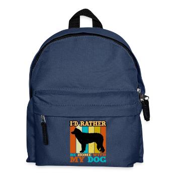 Walisischer Schäferhund Hund Liebhaber Silhouette Vintage Sonnenuntergang - Kinder Rucksack - Navy - Vorne