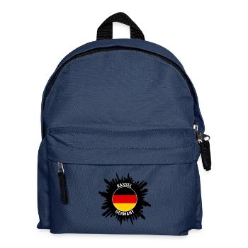 Kassel Skyline Deutschland Flagge Reise-Souvenir - Kinder Rucksack - Navy - Vorne