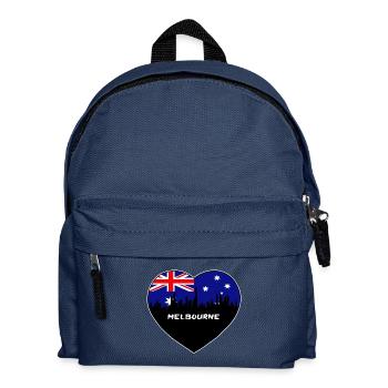 Melbourne Australien Flagge Skyline Reise Souvenir - Kinder Rucksack - Navy - Vorne