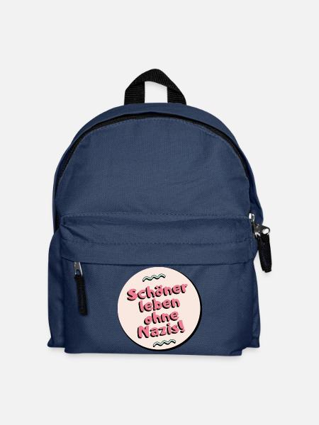 Schoner leben ohne Nazis - Kinder Rucksack - Navy