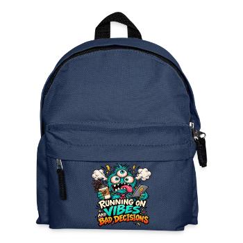 Monster auf Abgasen – Kaffee und schlechte Entscheidungen - Kinder Rucksack - Navy - Vorne