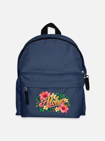 Aloha Tropenblüten - Kinder Rucksack - Navy