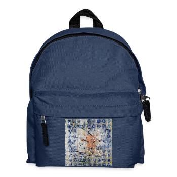 Orange Kuh im Splatter-Abstract - Kinder Rucksack - Navy - Vorne