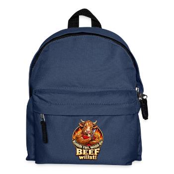 Komm ran, wenn du Beef willst! – Grillhumor - Kinder Rucksack - Navy - Vorne