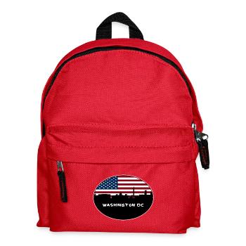 Washington Dc Washington USA Flagge Skyline Travel S - Kinder Rucksack - Rot - Vorne