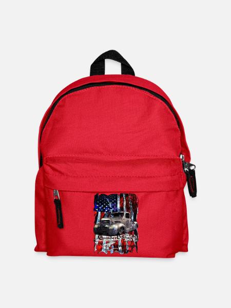 Vintage Pickup Flaggenprint - Kinder Rucksack - Rot