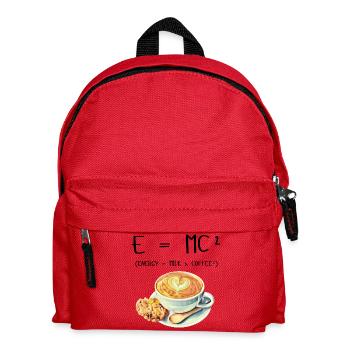 E MC² Kaffee Milch Energie Geschenk lustig - Kinder Rucksack - Rot - Vorne