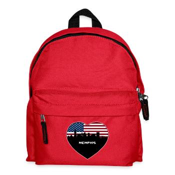 Memphis Tennessee USA Flagge Skyline Reise Souvenir - Kinder Rucksack - Rot - Vorne