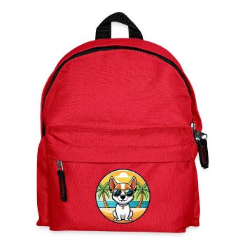 Rat Terrier Hund Rasse Cartoon Sonnenbrille Strand - Kinder Rucksack - Rot - Vorne