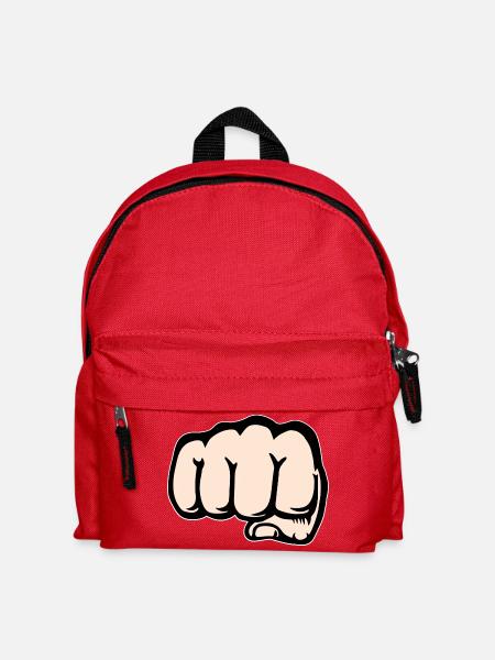 Faust Hand Symbol vorne - Kinder Rucksack - Rot